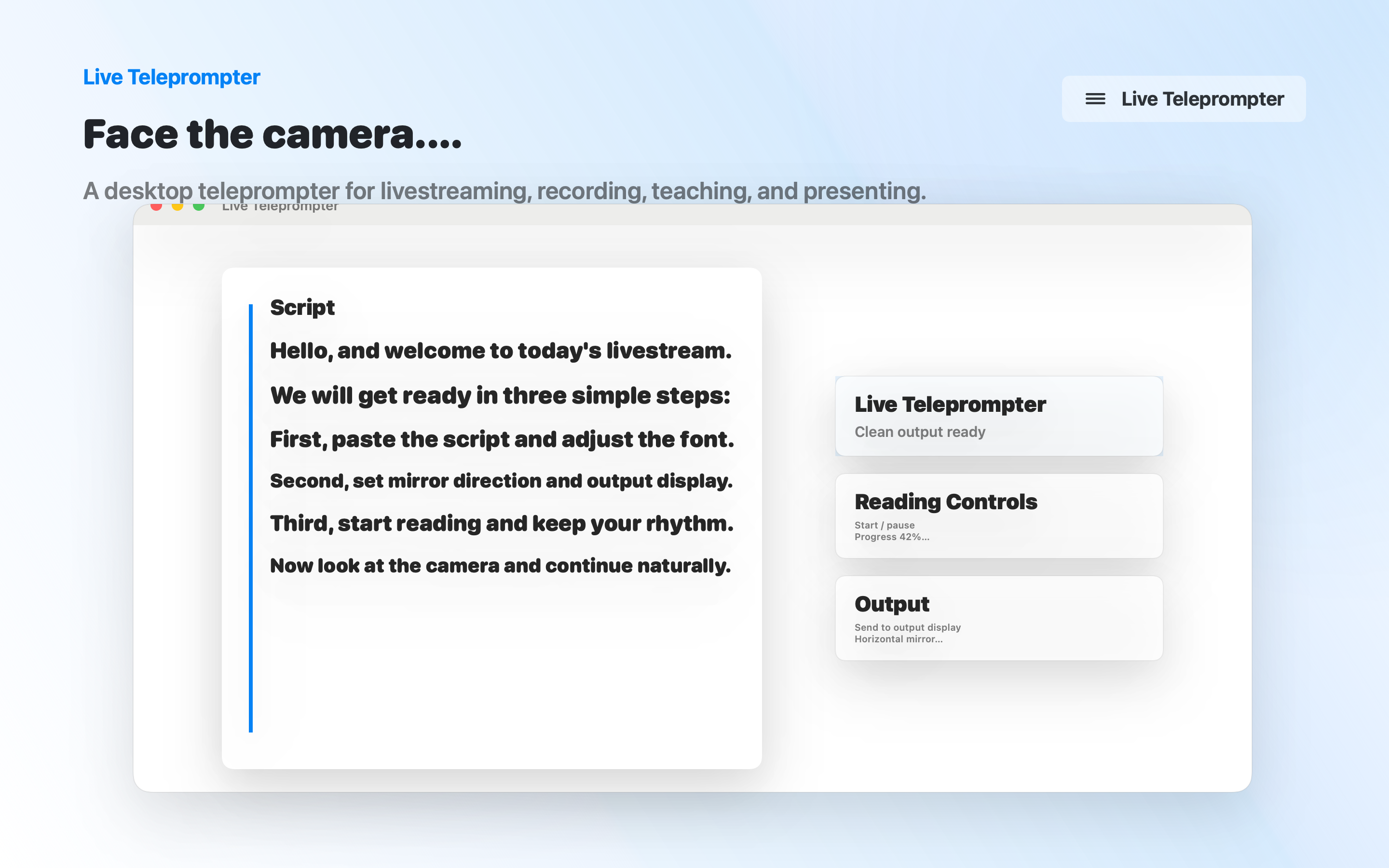 Live Teleprompter app screenshot